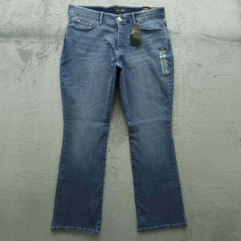 Lee Jeans Womens Size 16M Mid-Rise Flex Regular Fit Bootcut Denim 31" Inseam NWT